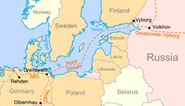Nord Stream mapa